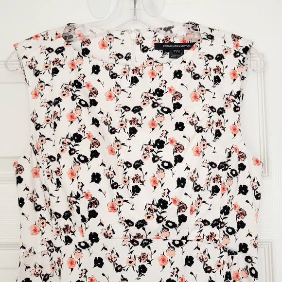 NWOT French Connection White Floral Fit and Flare Dress Size 8 - Picture 4 of 8